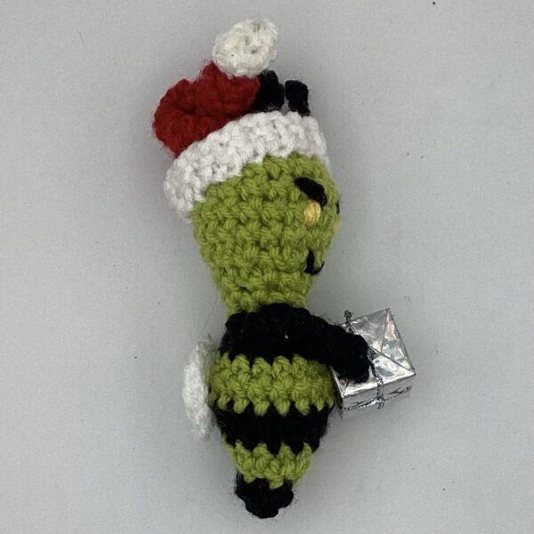 Handmade Crochet Holiday Bee - Grinch Bee