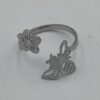 Bee with Flower Ring - Stainless Steel