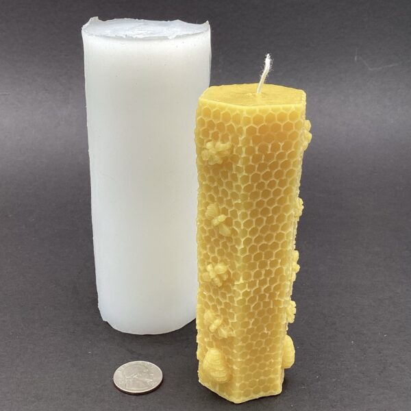 Honeycomb & Bees Hexagon Pillar Wax Mold