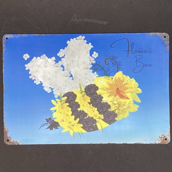 img_0789 Flower Bee Metal Sign