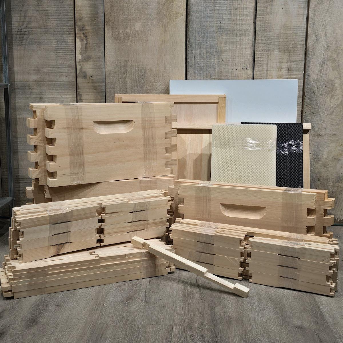 Amish Pine 8 Frame Unassembled 3 Deep Full Hive Kit