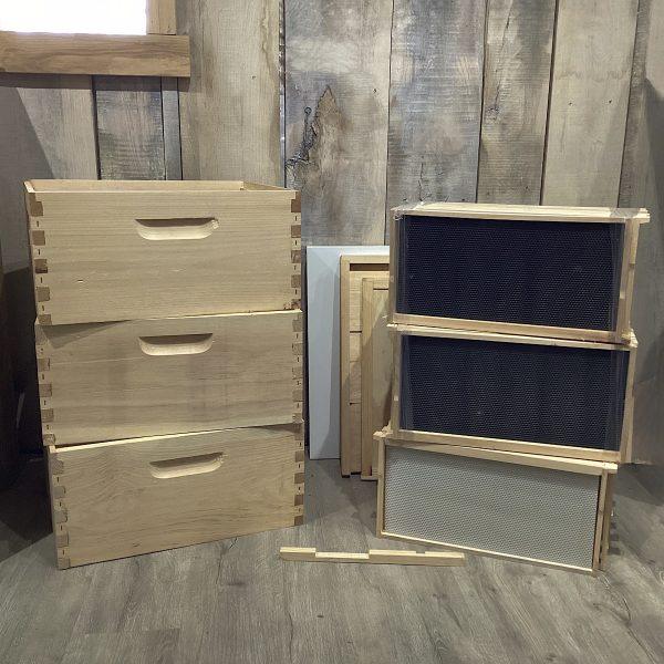 Amish Pine 8 Frame Assembled 3 Deep Full Hive Kit