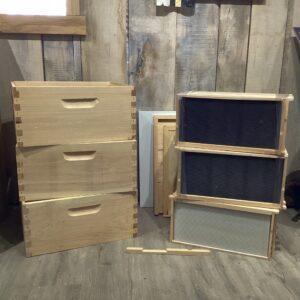 Amish Pine 10 Frame Assembled 3 Deep Full Hive Kit - Wax Dipped